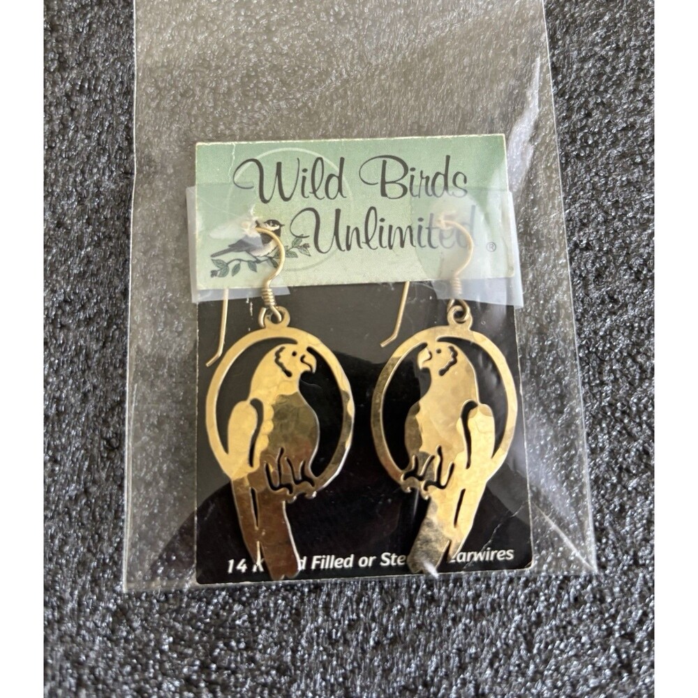 Wild Bryde 14k Gold Filled Earrings Parrot Wild Birds Collection
